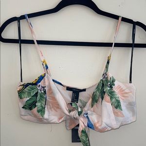 Self Front Tie Crop Top